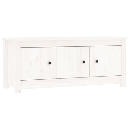 Scarpiera Bianca 110x38x45,5 cm in Legno Massello di Pino - homemem39