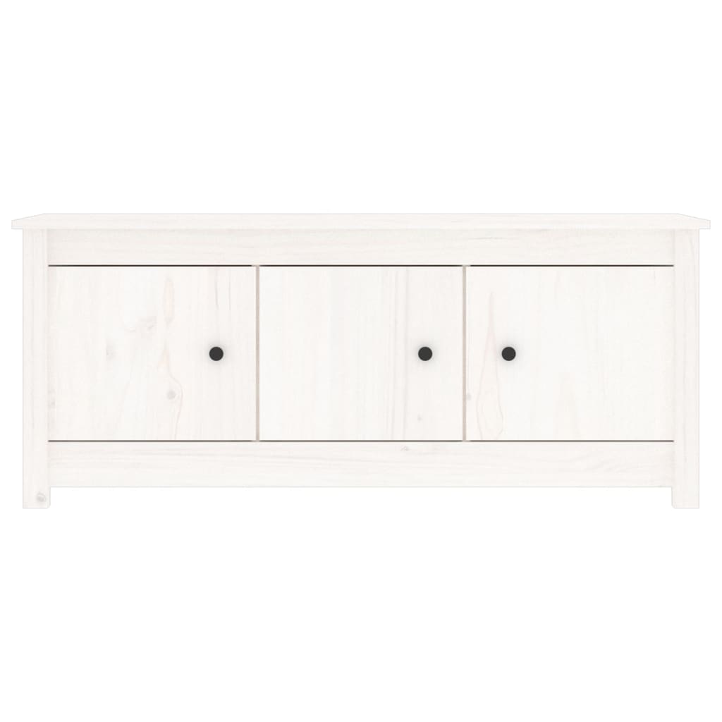 Scarpiera Bianca 110x38x45,5 cm in Legno Massello di Pino - homemem39