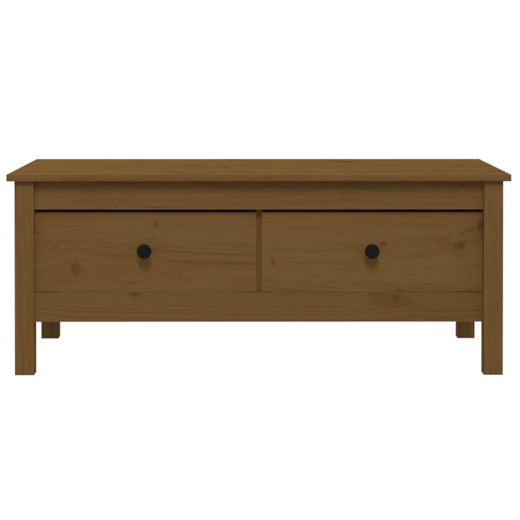 Tavolino da Salotto ambra 100x50x40 cm Legno Massello di Pino | homemem39