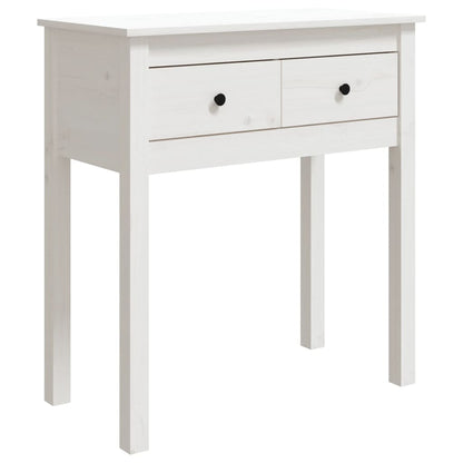 Tavolo Consolle Bianco 70x35x75 cm in Legno Massello di Pino - homemem39