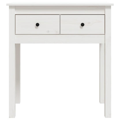 Tavolo Consolle Bianco 70x35x75 cm in Legno Massello di Pino - homemem39