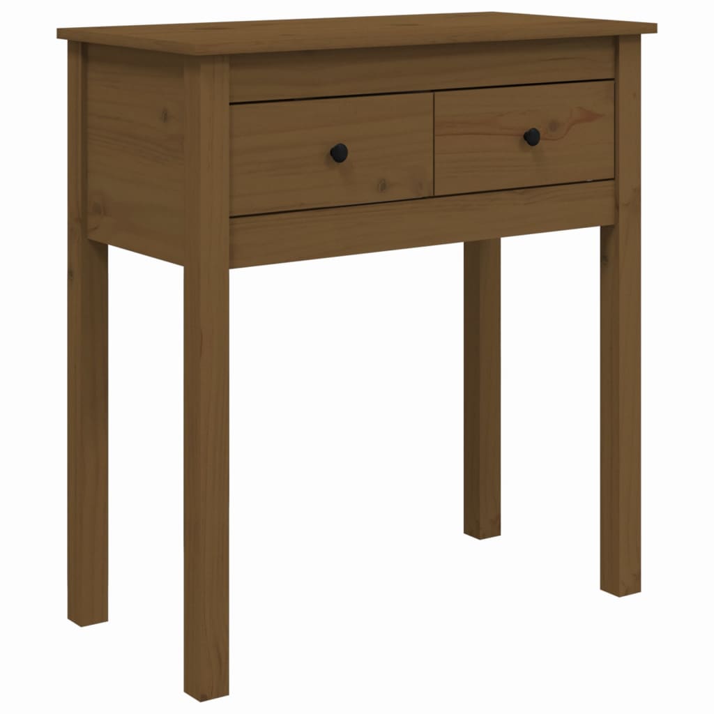 Tavolo Consolle Marrone Ambra 70x35x75cm Legno Massello di Pino - homemem39