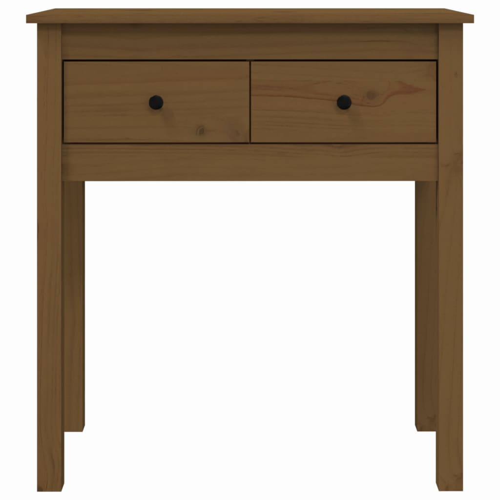 Tavolo Consolle Marrone Ambra 70x35x75cm Legno Massello di Pino | homemem39