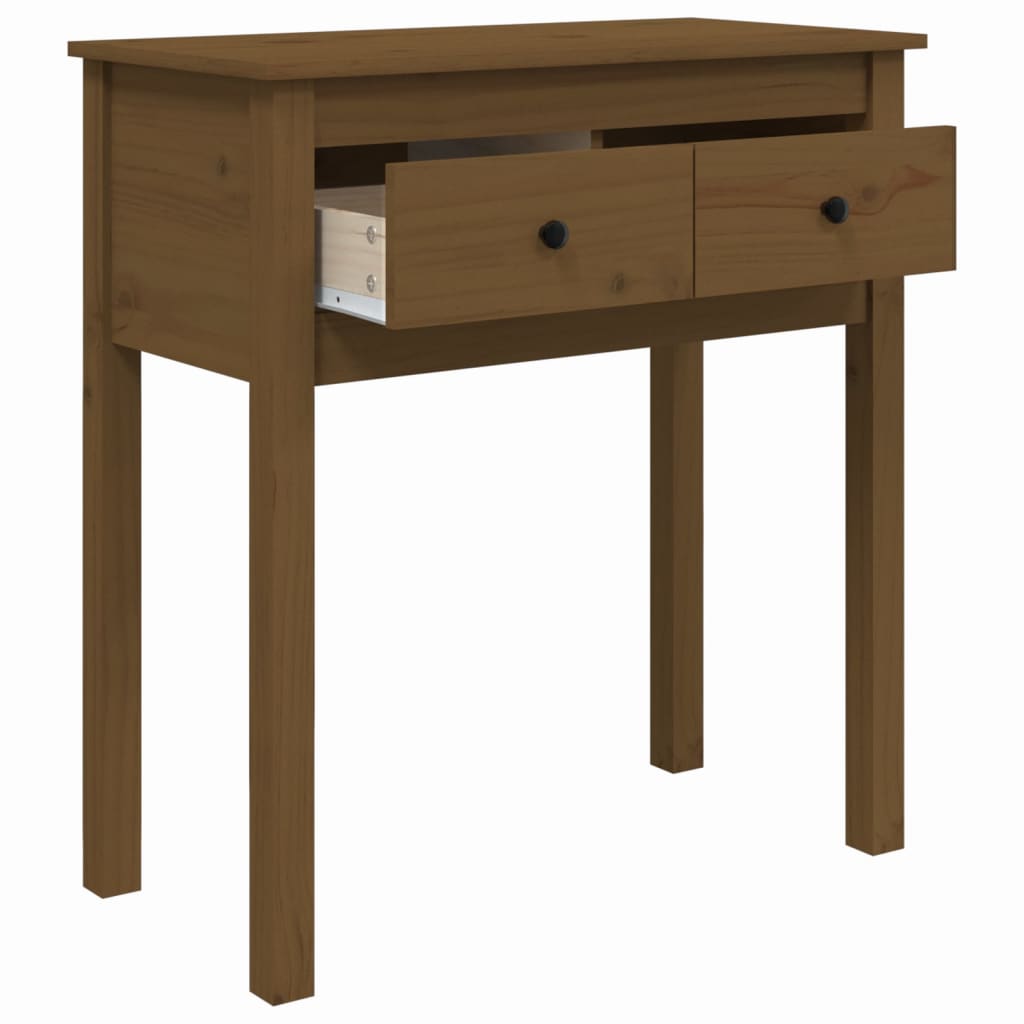 Tavolo Consolle Marrone Ambra 70x35x75cm Legno Massello di Pino - homemem39