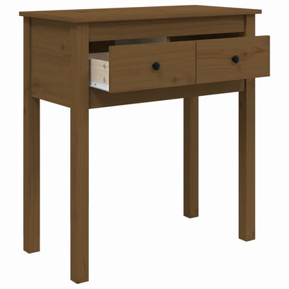 Tavolo Consolle Marrone Ambra 70x35x75cm Legno Massello di Pino - homemem39