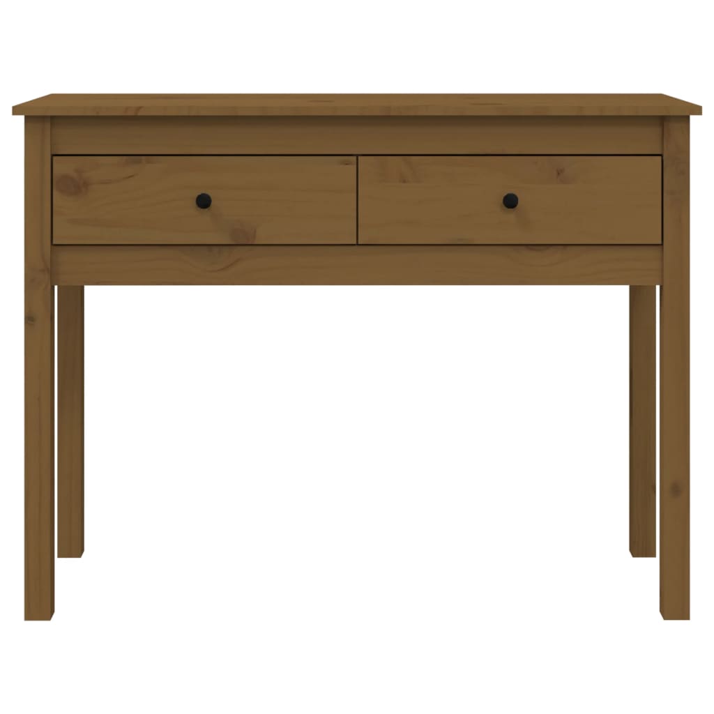 Tavolo Consolle Ambrato 100x35x75 cm in Legno Massello di Pino