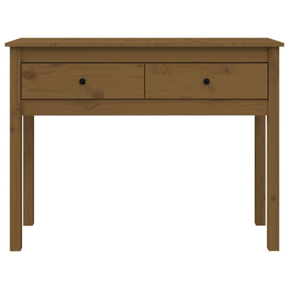 Tavolo Consolle Ambrato 100x35x75 cm in Legno Massello di Pino