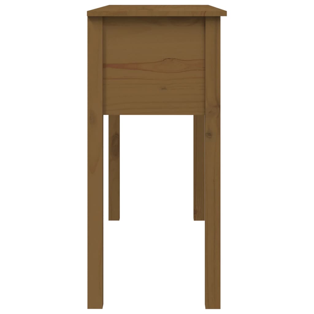 Tavolo Consolle Ambrato 100x35x75 cm in Legno Massello di Pino