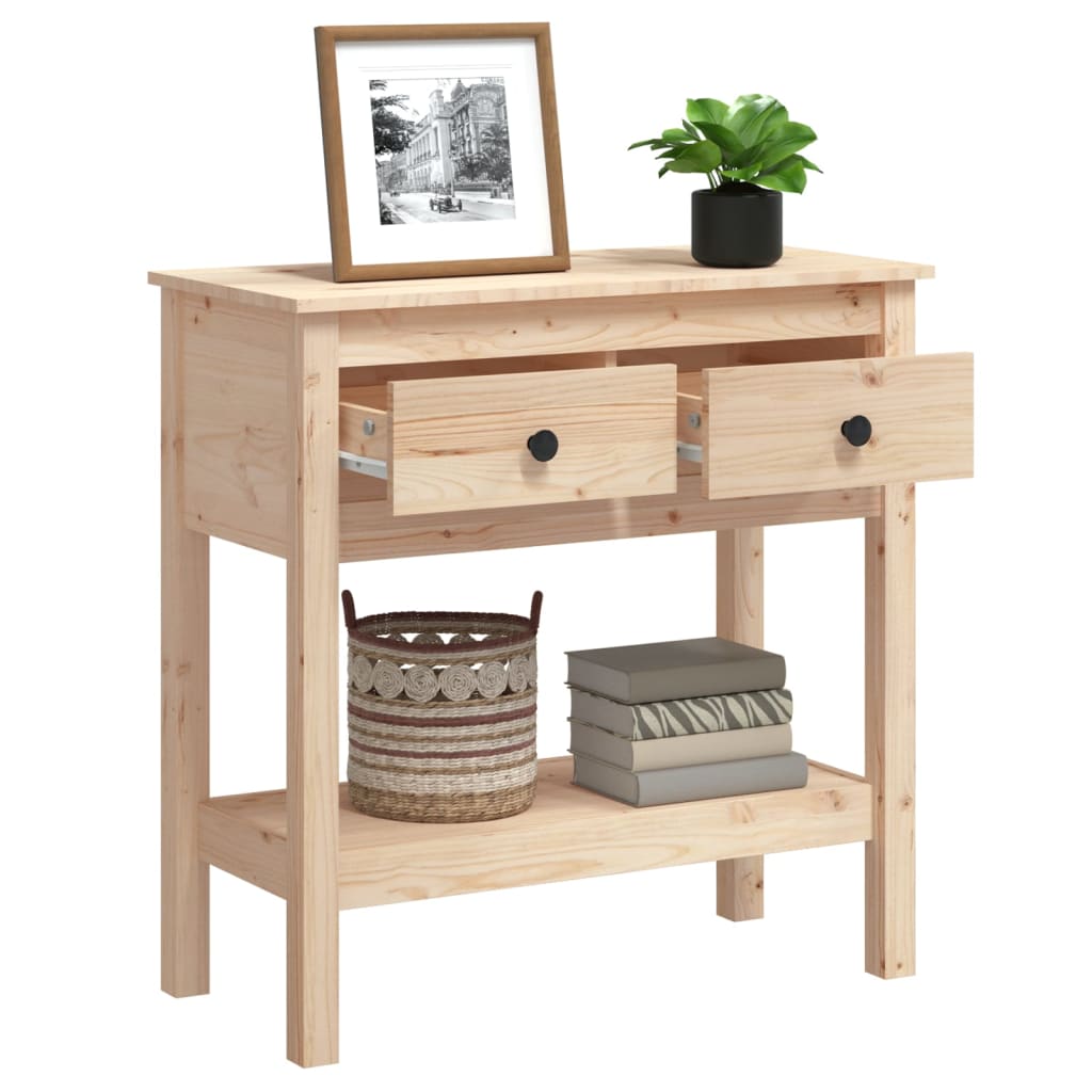 Tavolo Consolle 75x35x75 cm in Legno Massello di Pino - homemem39
