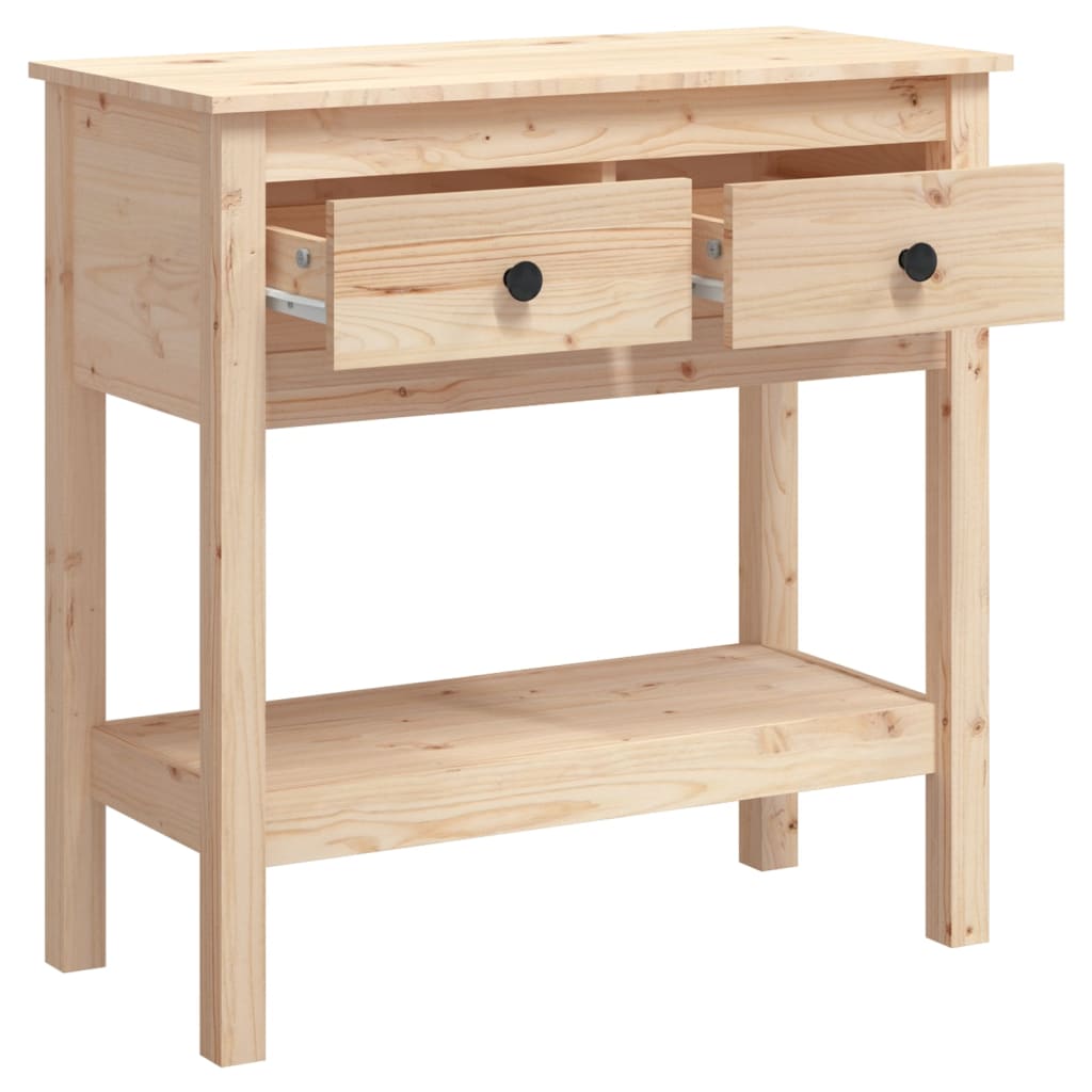Tavolo Consolle 75x35x75 cm in Legno Massello di Pino - homemem39