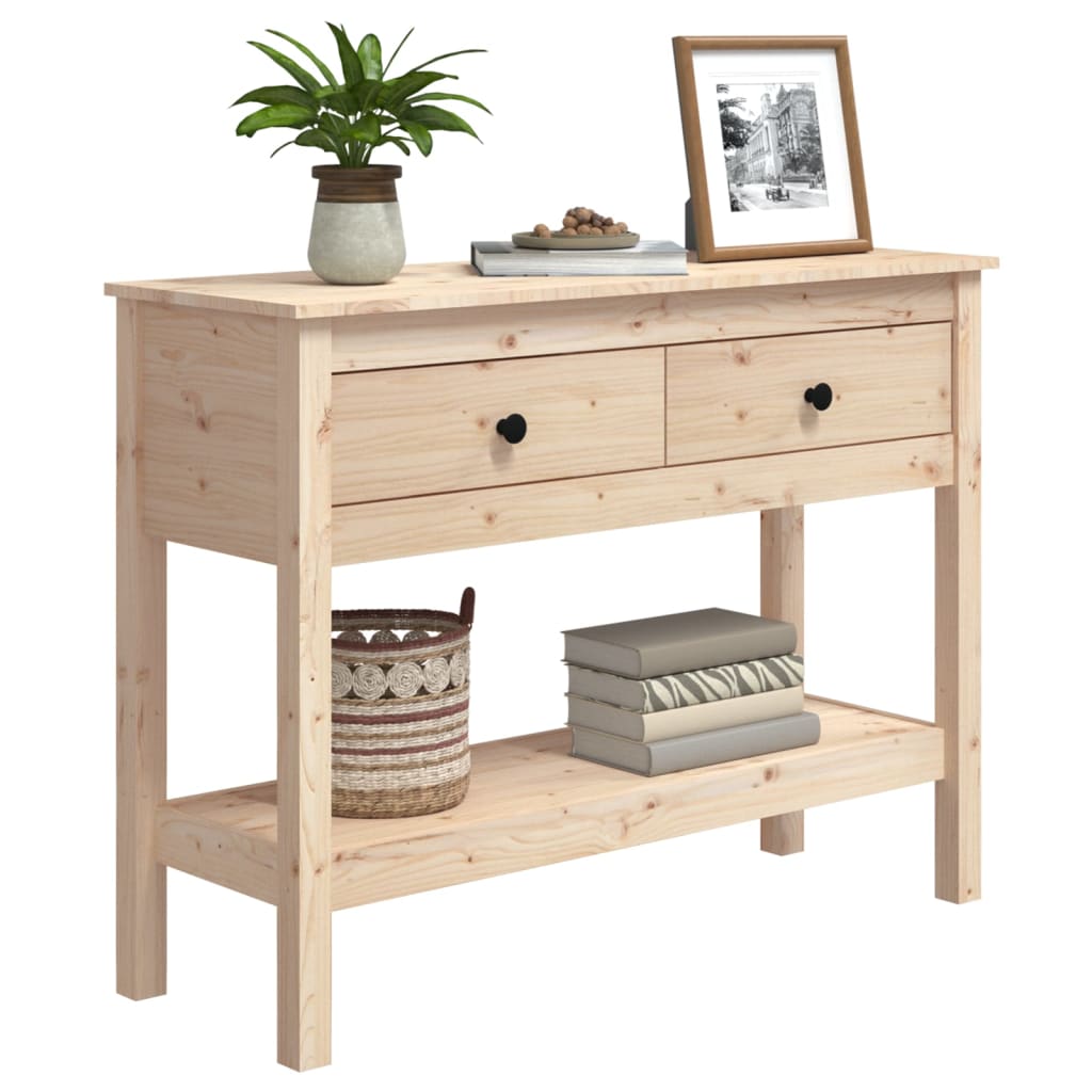 Tavolo Consolle 100x35x75 cm in Legno Massello di Pino | homemem39