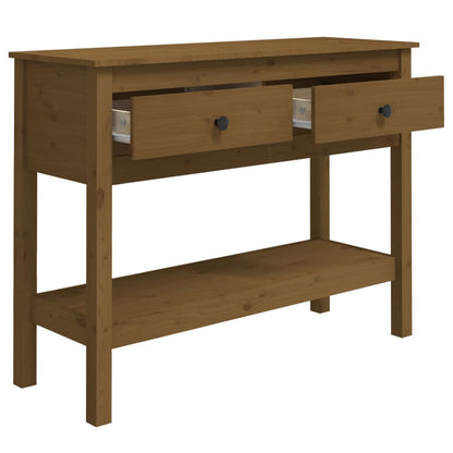 Tavolo Consolle Ambrato 100x35x75 cm in Legno Massello di Pino