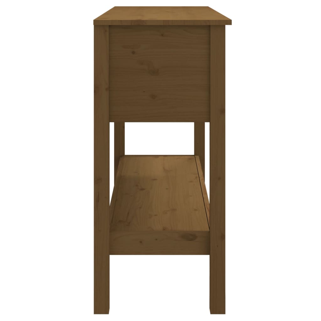 Tavolo Consolle Ambrato 100x35x75 cm in Legno Massello di Pino