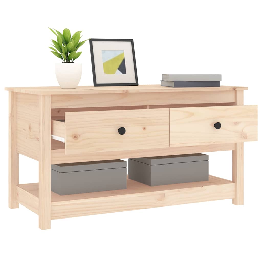 Tavolino da Salotto 102x49x55 cm in Legno Massello di Pino