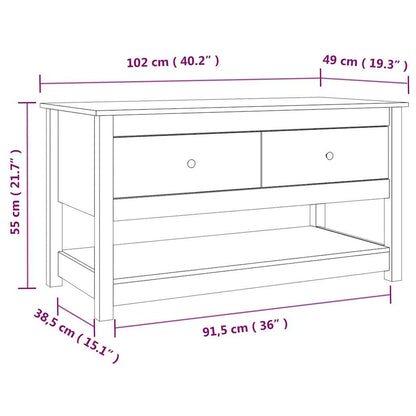 Tavolino da Salotto 102x49x55 cm in Legno Massello di Pino