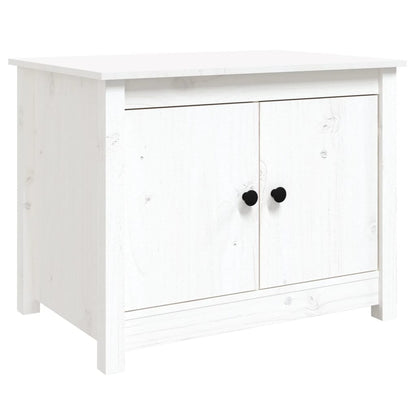 Tavolino da Salotto Bianco 71x49x55cm in Legno Massello di Pino | homemem39
