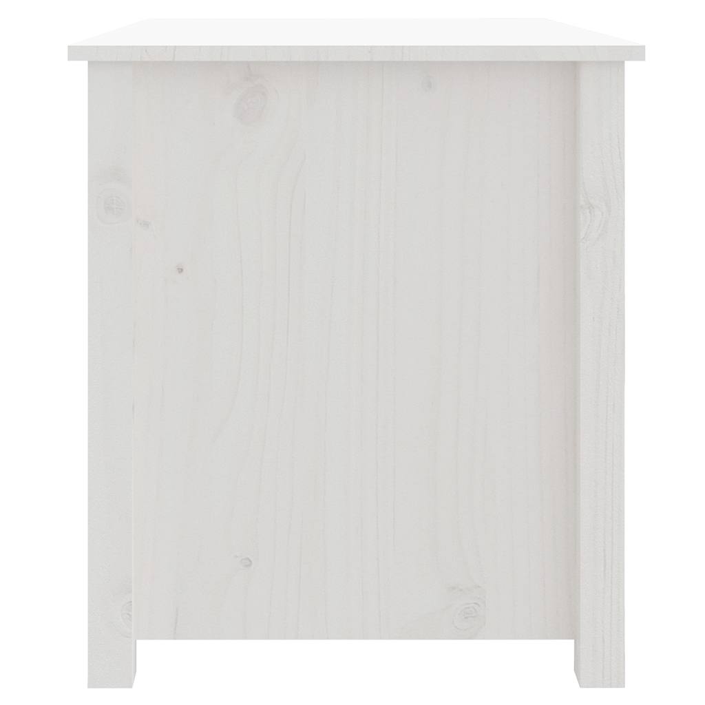 Tavolino da Salotto Bianco 71x49x55cm in Legno Massello di Pino