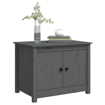 Tavolino da Salotto Grigio 71x49x55cm in Legno Massello di Pino