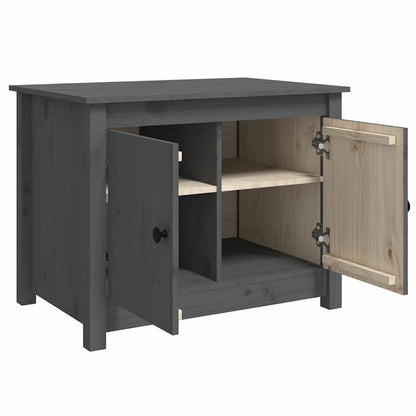 Tavolino da Salotto Grigio 71x49x55cm in Legno Massello di Pino