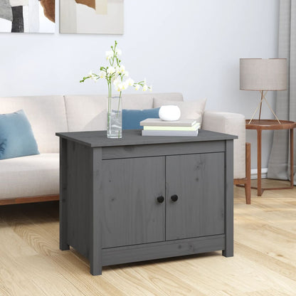 Tavolino da Salotto Grigio 71x49x55cm in Legno Massello di Pino | homemem39