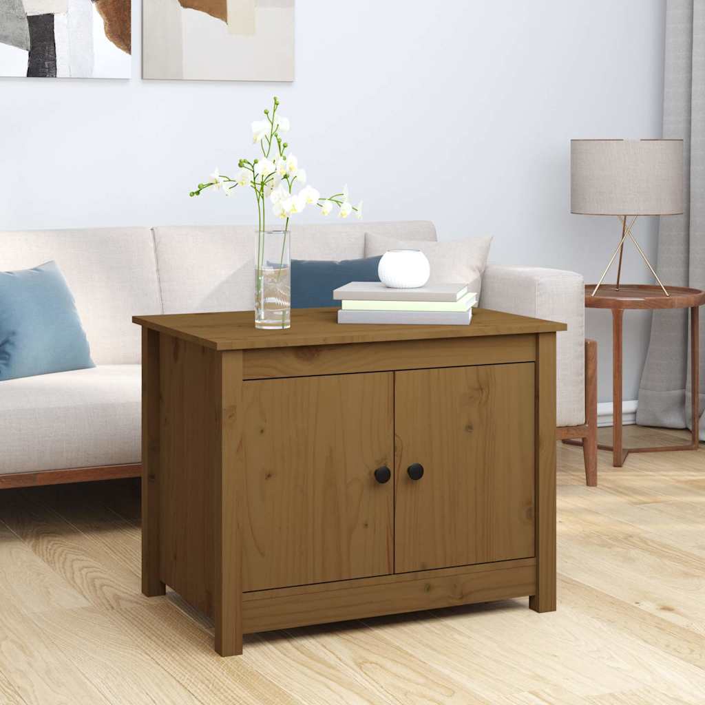 Tavolino da Salotto ambra 71x49x55 cm in Legno Massello di Pino