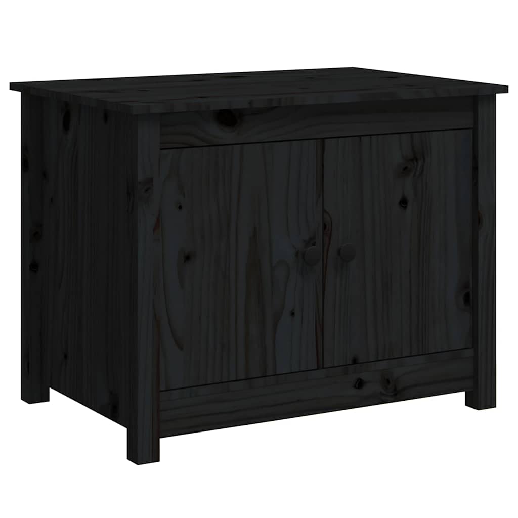 Tavolino da Salotto Nero 71x49x55cm in Legno Massello di Pino | homemem39