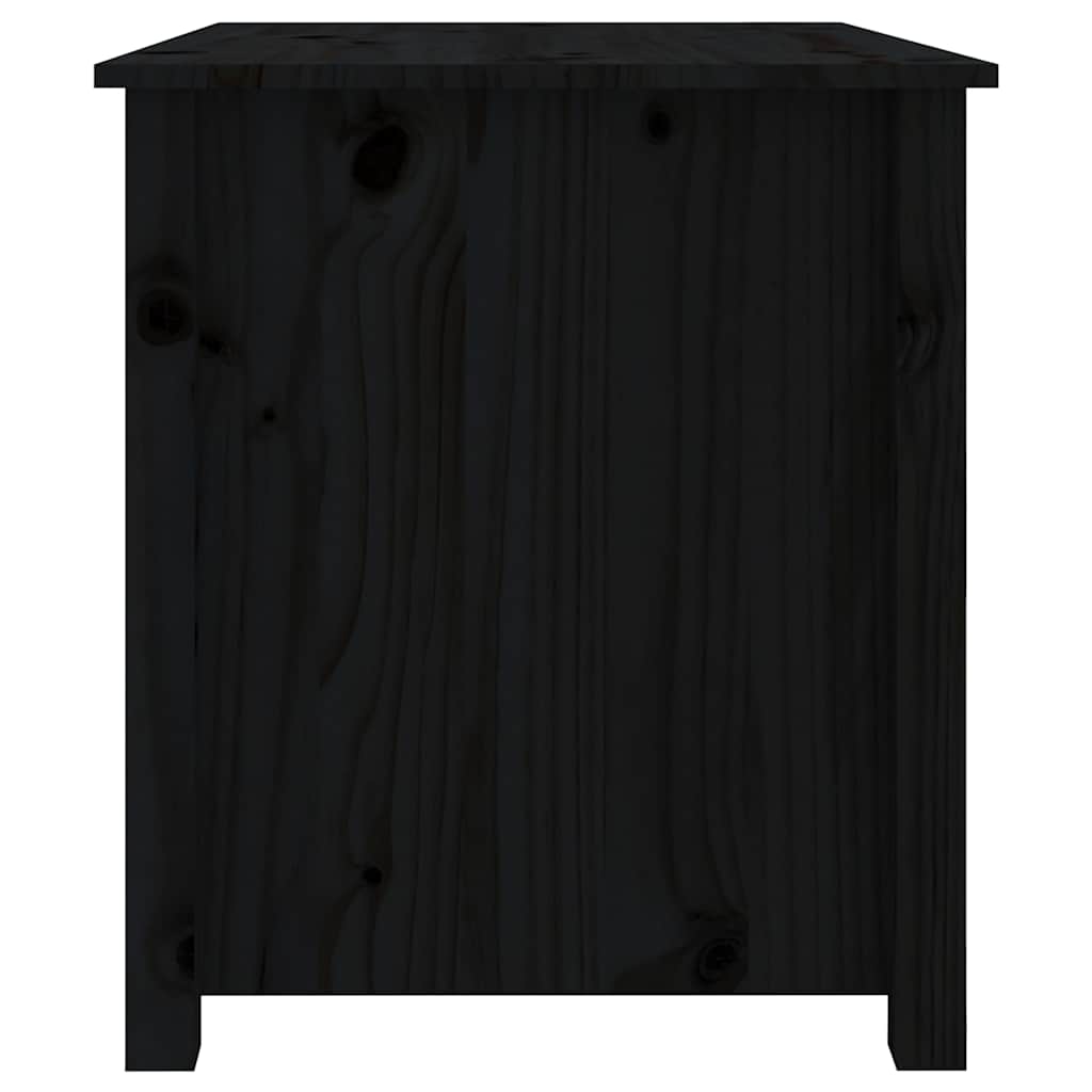Tavolino da Salotto Nero 71x49x55cm in Legno Massello di Pino