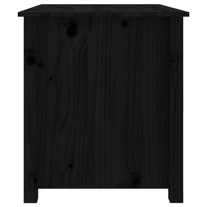 Tavolino da Salotto Nero 71x49x55cm in Legno Massello di Pino