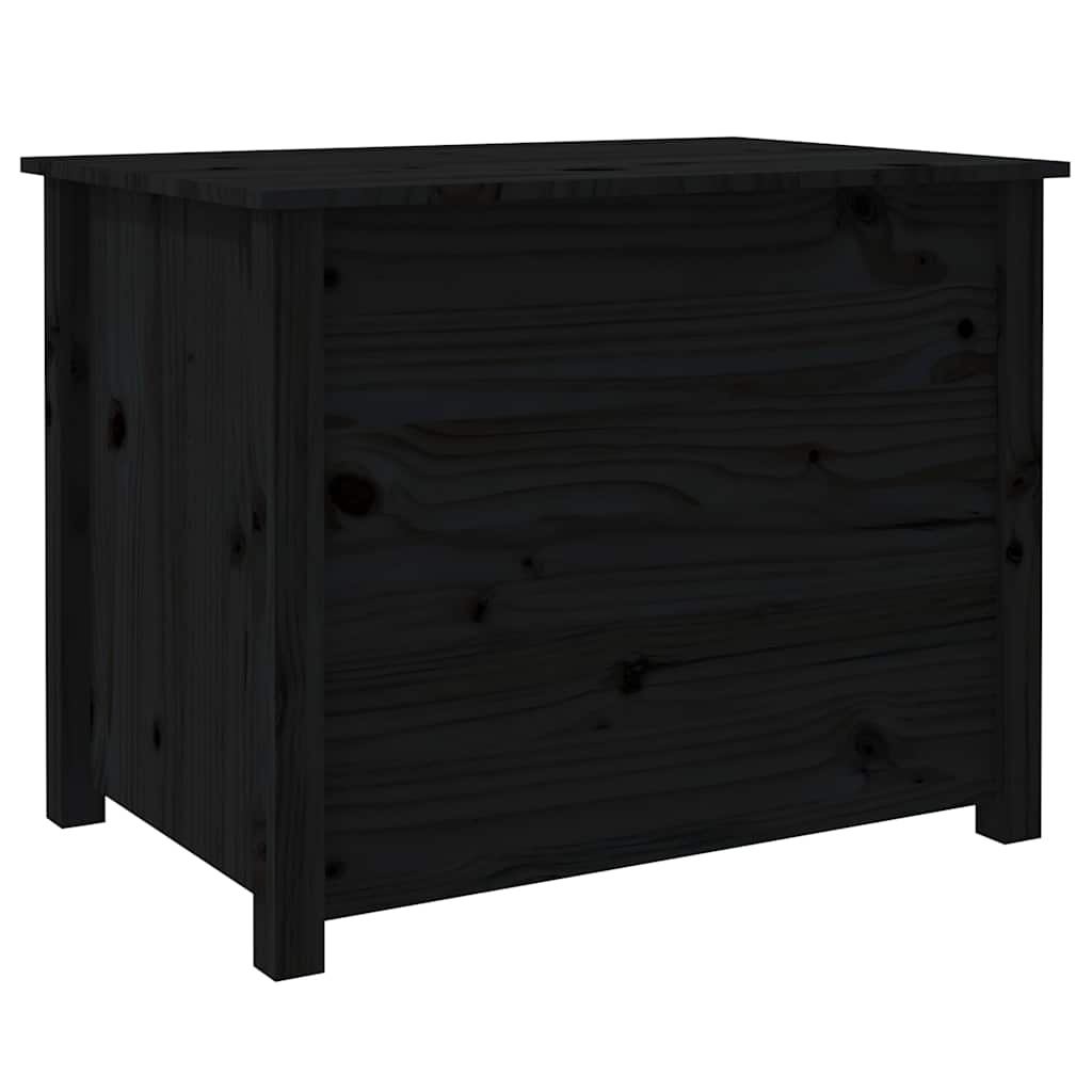 Tavolino da Salotto Nero 71x49x55cm in Legno Massello di Pino