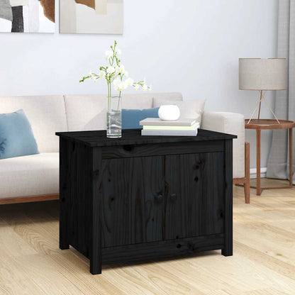 Tavolino da Salotto Nero 71x49x55cm in Legno Massello di Pino | homemem39