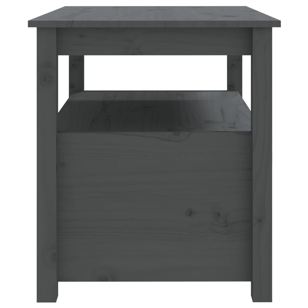 Tavolino da Salotto Grigio 71x49x55cm in Legno Massello di Pino | homemem39