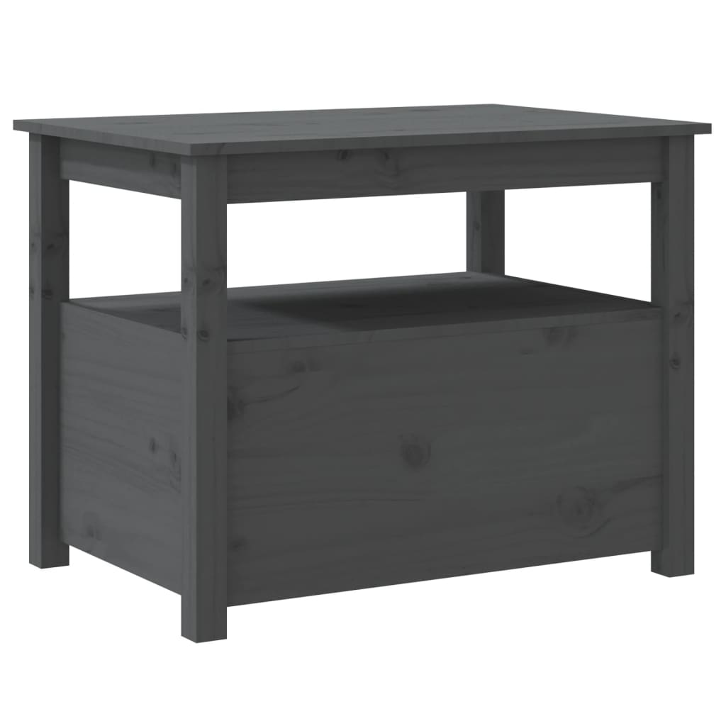 Tavolino da Salotto Grigio 71x49x55cm in Legno Massello di Pino | homemem39