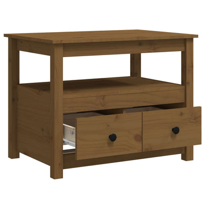 Tavolino da Salotto ambra 71x49x55 cm in Legno Massello di Pino | homemem39