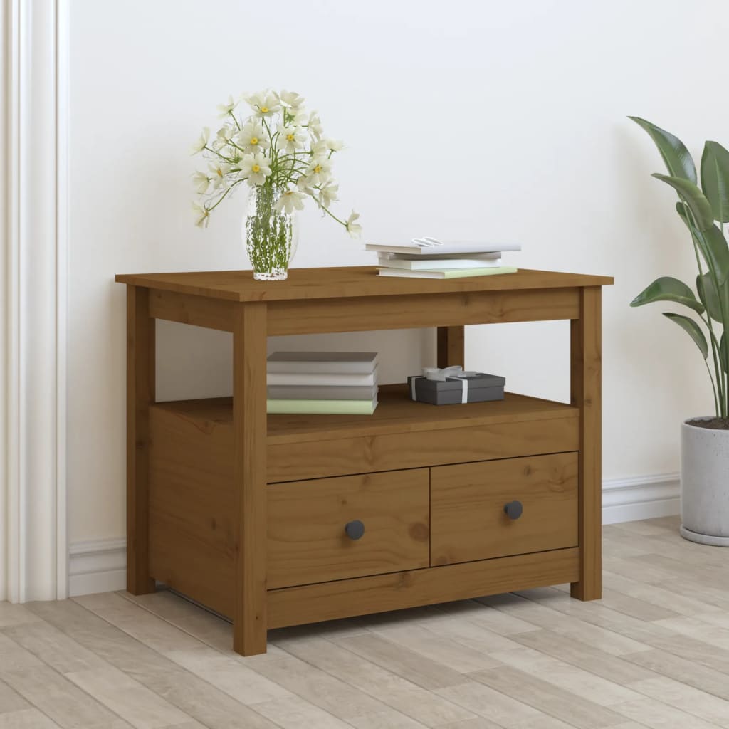 Tavolino da Salotto ambra 71x49x55 cm in Legno Massello di Pino | homemem39