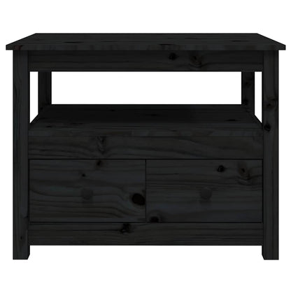 Tavolino da Salotto Nero 71x49x55cm in Legno Massello di Pino | homemem39