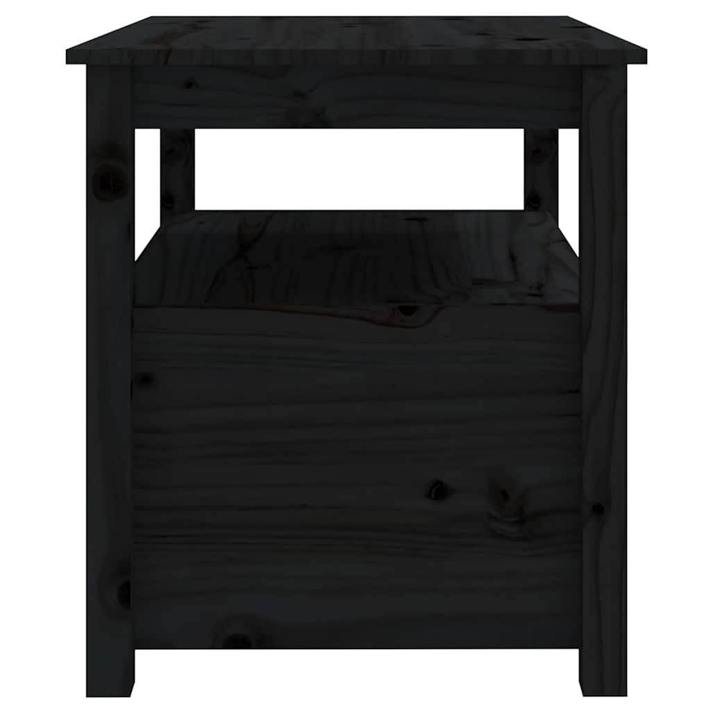 Tavolino da Salotto Nero 71x49x55cm in Legno Massello di Pino | homemem39