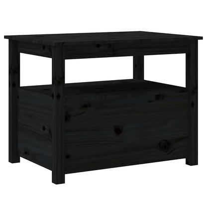 Tavolino da Salotto Nero 71x49x55cm in Legno Massello di Pino | homemem39
