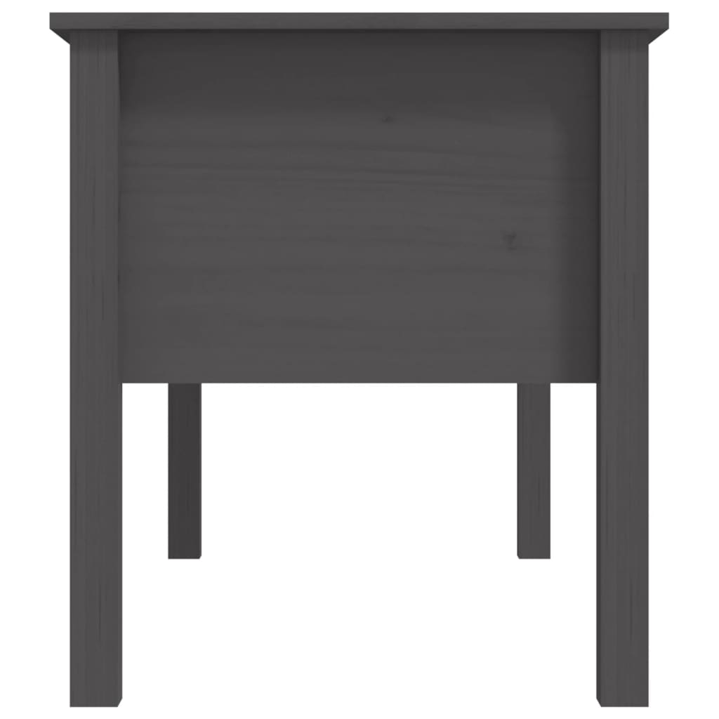 Tavolino da Salotto Grigio 102x49x55 cm Legno Massello di Pino