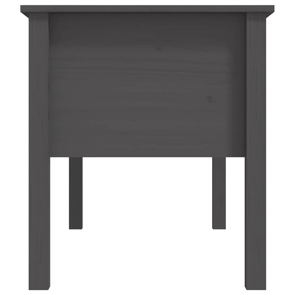 Tavolino da Salotto Grigio 102x49x55 cm Legno Massello di Pino