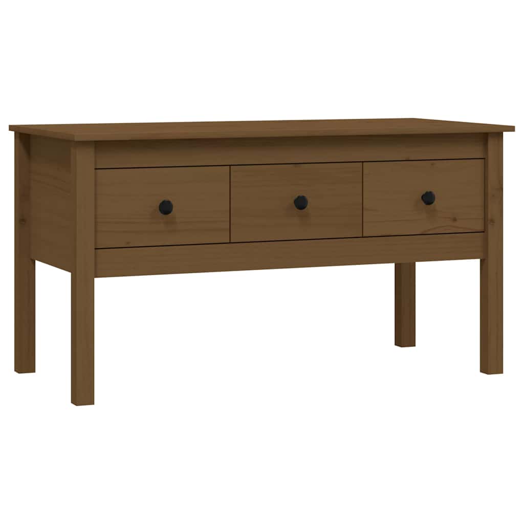 Tavolino da Salotto ambra 102x49x55cm in Legno Massello di Pino