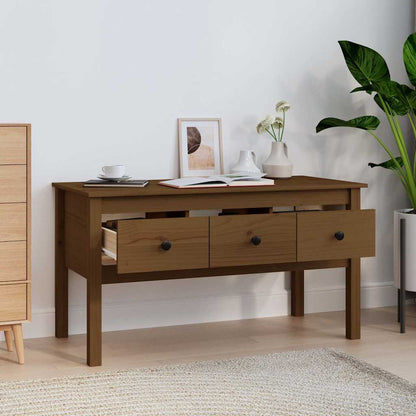 Tavolino da Salotto ambra 102x49x55cm in Legno Massello di Pino