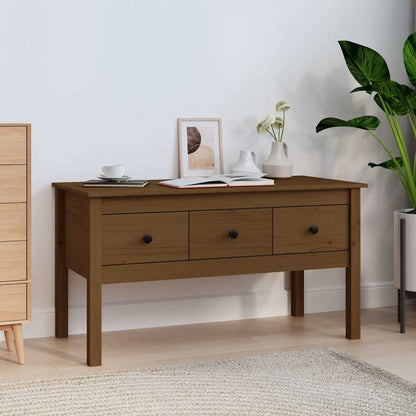 Tavolino da Salotto ambra 102x49x55cm in Legno Massello di Pino