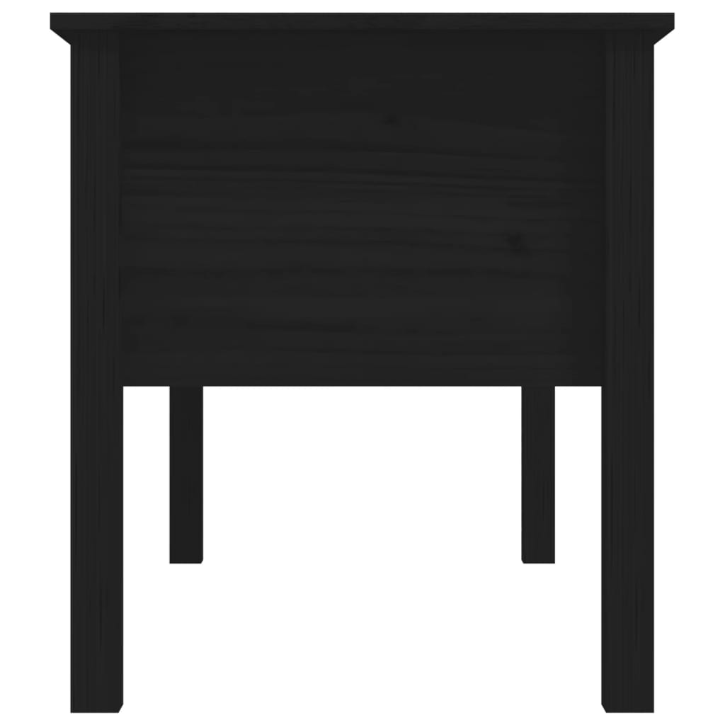 Tavolino da Salotto Nero 102x49x55 cm in Legno Massello di Pino