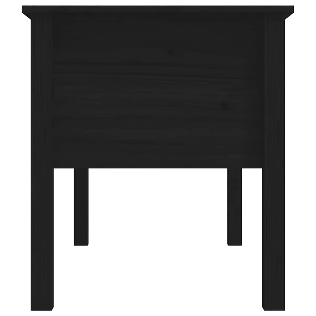 Tavolino da Salotto Nero 102x49x55 cm in Legno Massello di Pino