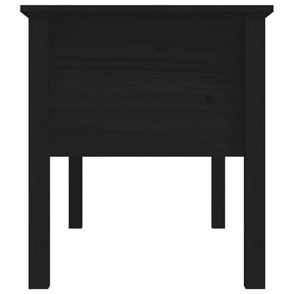 Tavolino da Salotto Nero 102x49x55 cm in Legno Massello di Pino