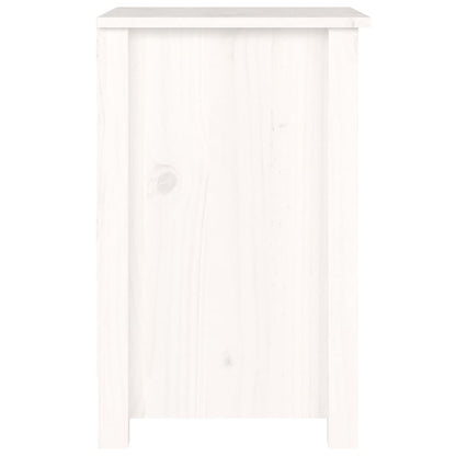 Comodini 2 pz Bianchi 40x35x55 cm in Legno Massello di Pino - homemem39