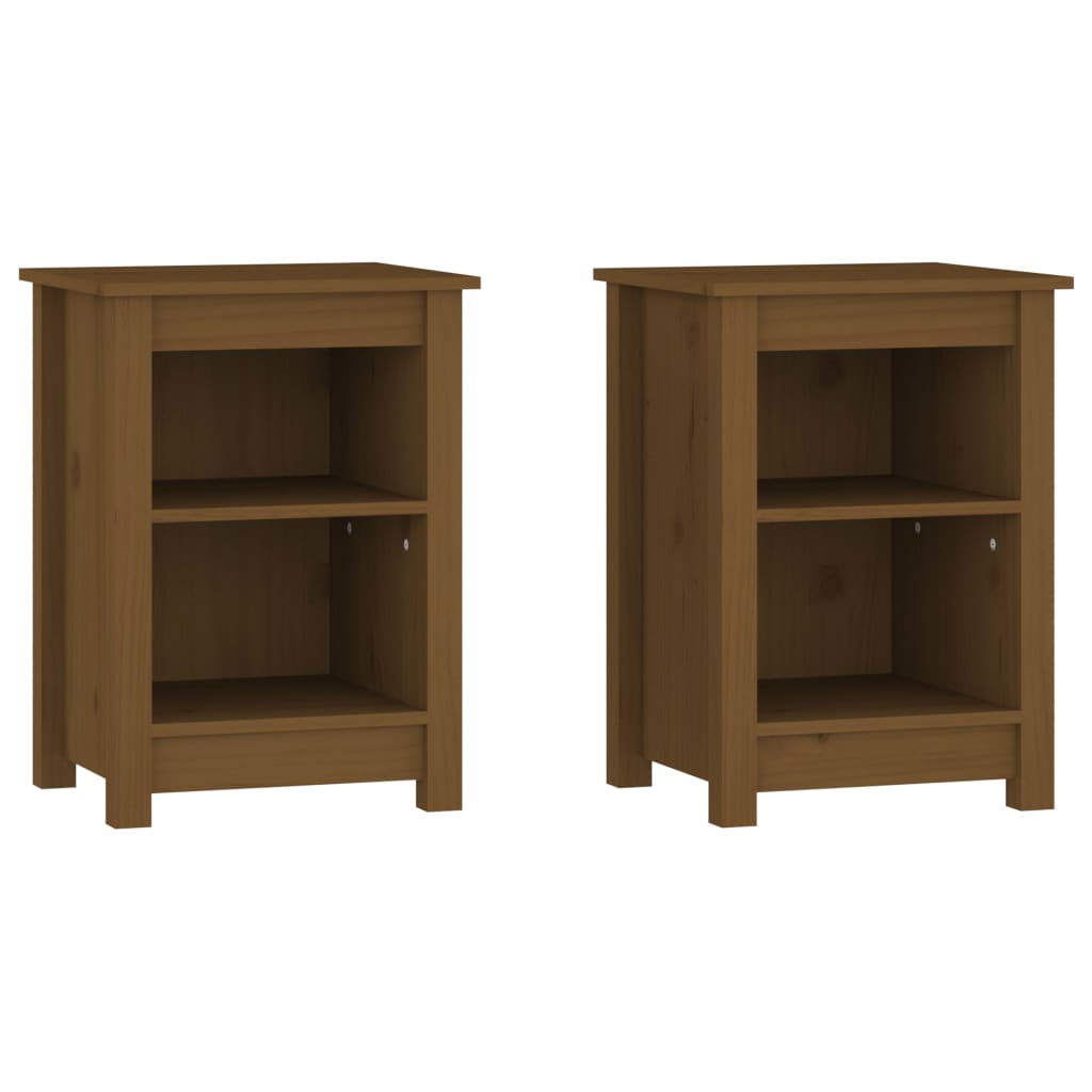 Comodini 2 pz ambra 40x35x55 cm in Legno Massello di Pino - homemem39