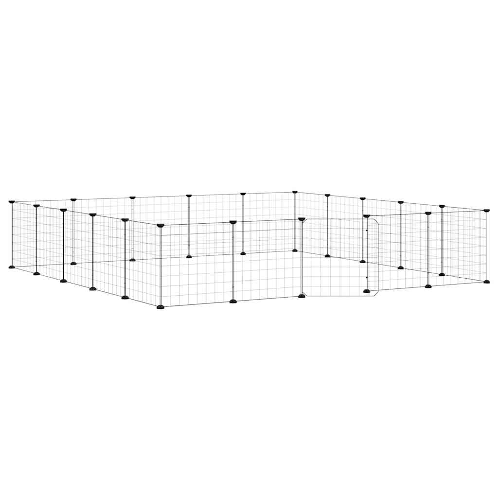 Gabbia per Animali 20 Pannelli con Porta Nera 35x35 cm Acciaio