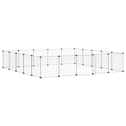 Gabbia per Animali 20 Pannelli con Porta Nera 35x35 cm Acciaio