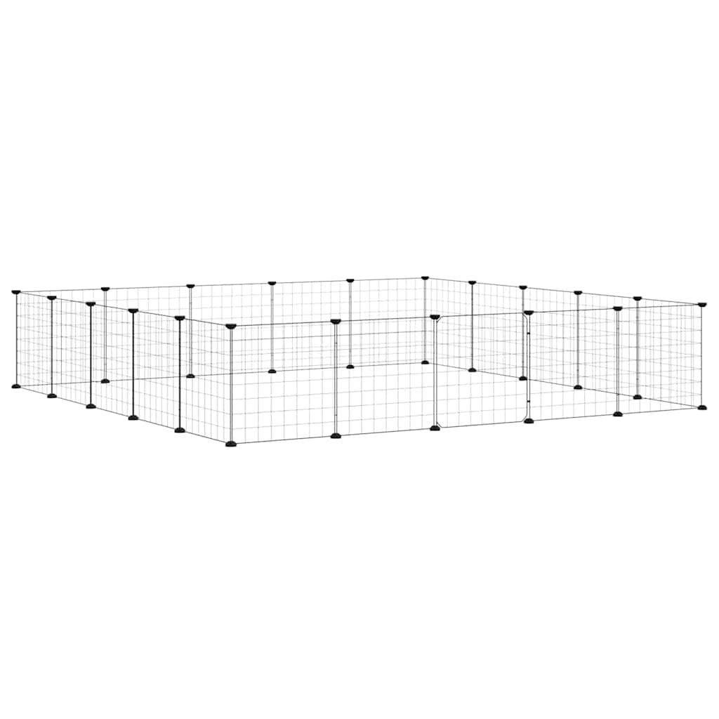 Gabbia per Animali 20 Pannelli con Porta Nera 35x35 cm Acciaio
